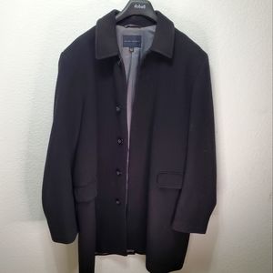 Men's Black Wool Top Coat